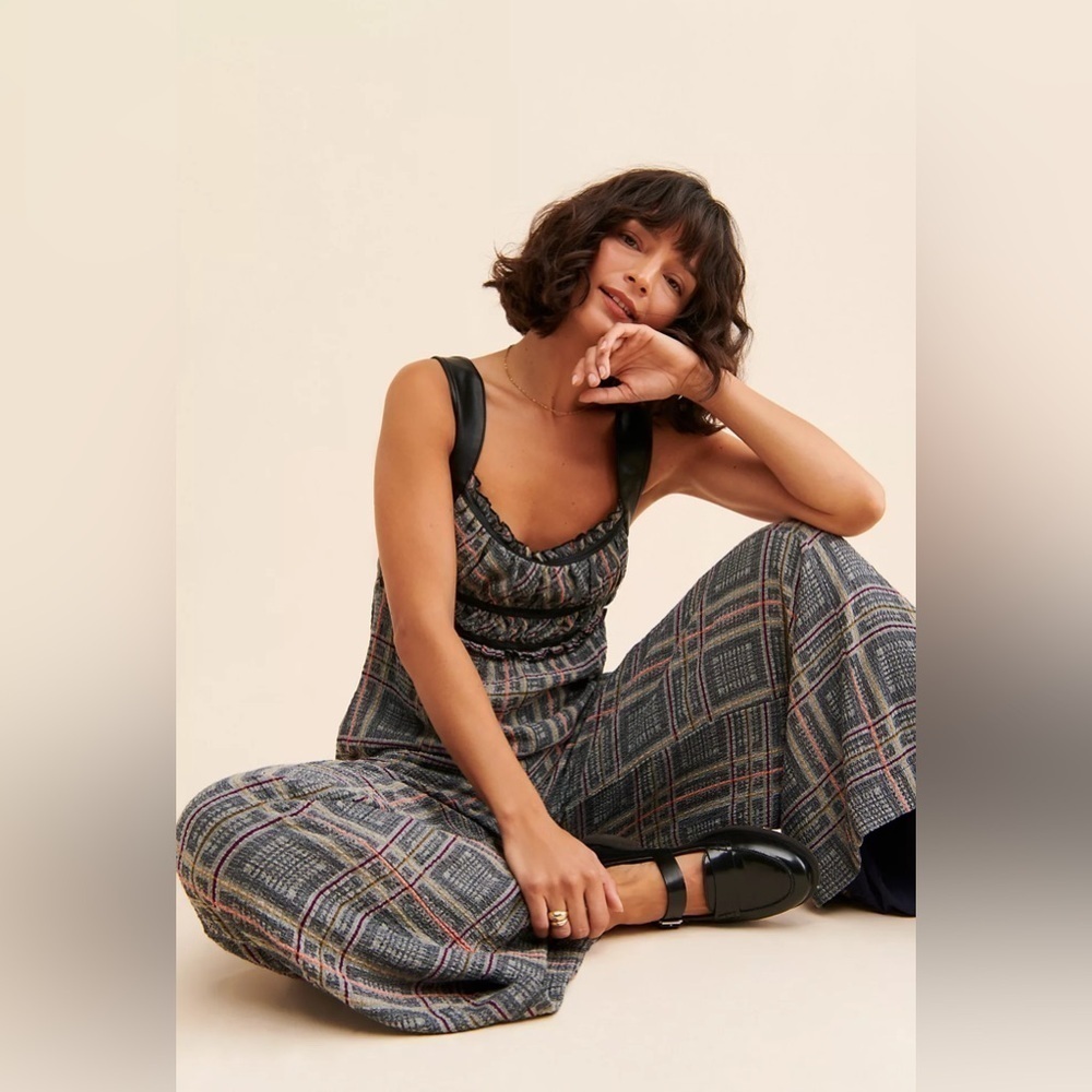 Nwt Free People Marley Plaid One-Piece Jumpsuit - Picture 5 of 13